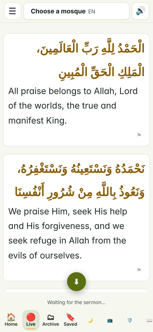 Live: the sermon in your language