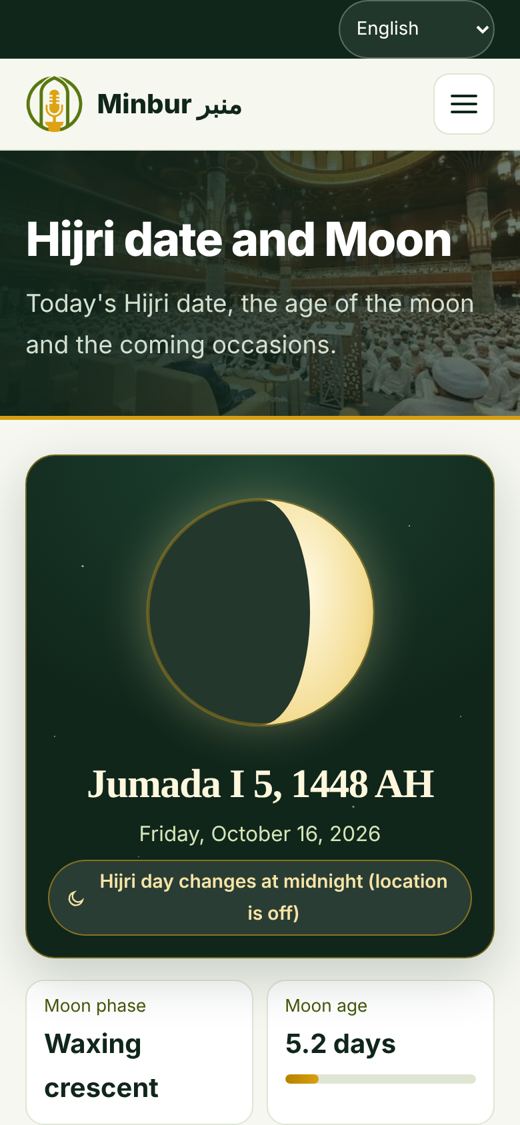 Hijri date and Moon